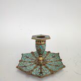 Enamelled bronze candlestick