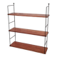 Original vintage mahogany wood shelf. metal