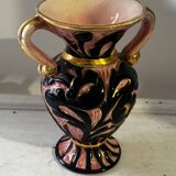 Vase Amphore Vintage Vallauris décor Floral en relief