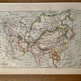 Lithograph and map of Asia of 1922