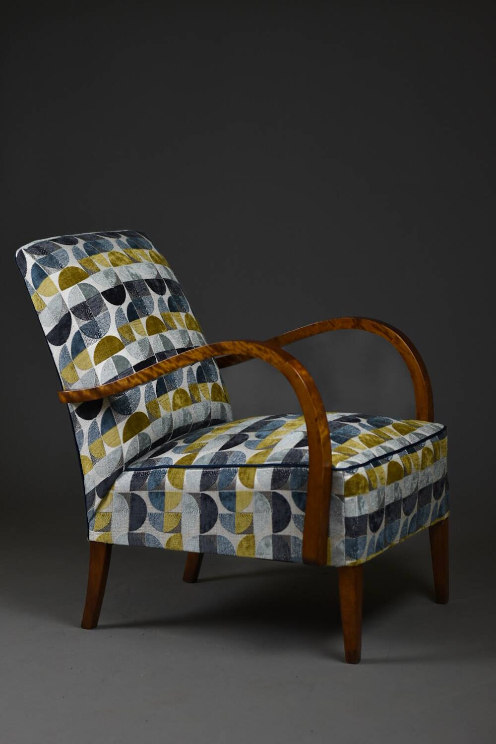 Modernist armchair from the 1930s/40s – Birchwood, original springs, fully