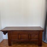 Grand coffre ancien en chêne massif – XIXe – belle patine d’origine