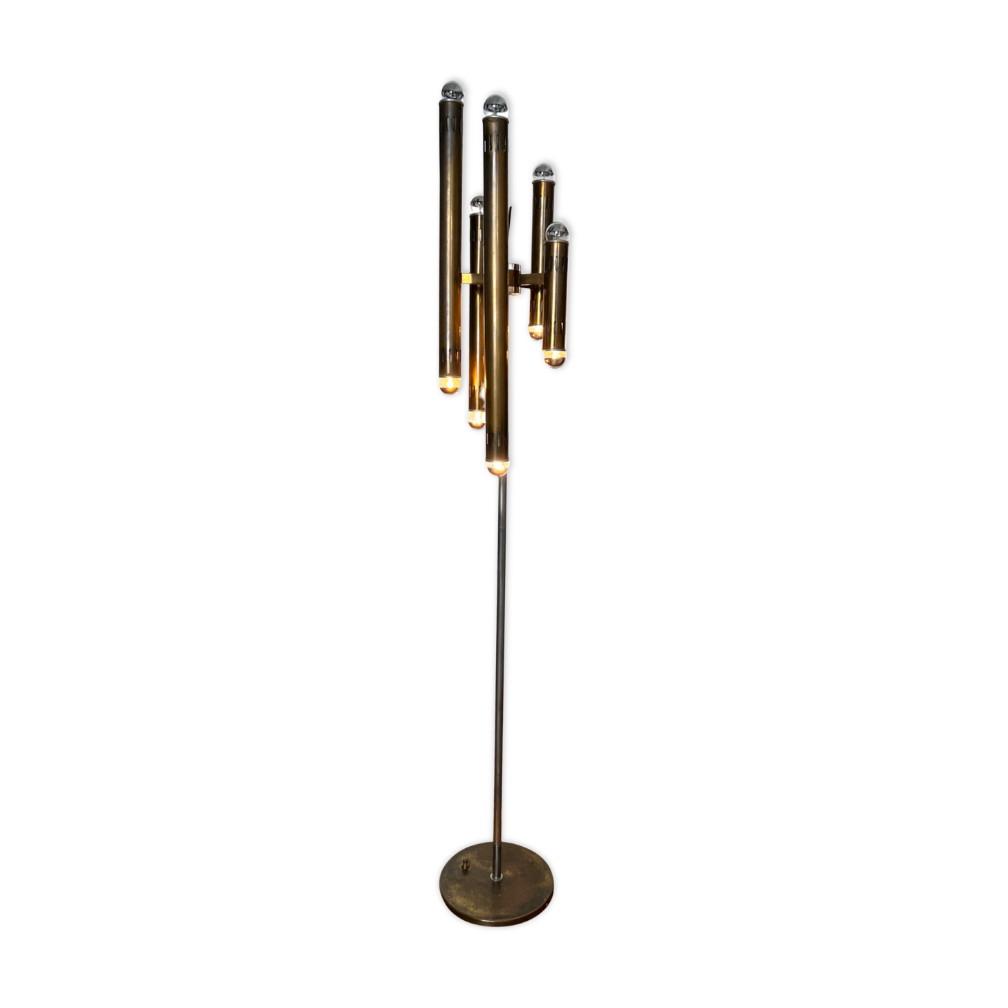 BRASS FLOOR LAMP FROM THE COMPANY LAMPERTI, ITALY 1960