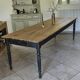 Table de ferme chêne massif 250cm d’office vintage 10-12 personnes