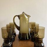 Service verre soufflé vintage 70