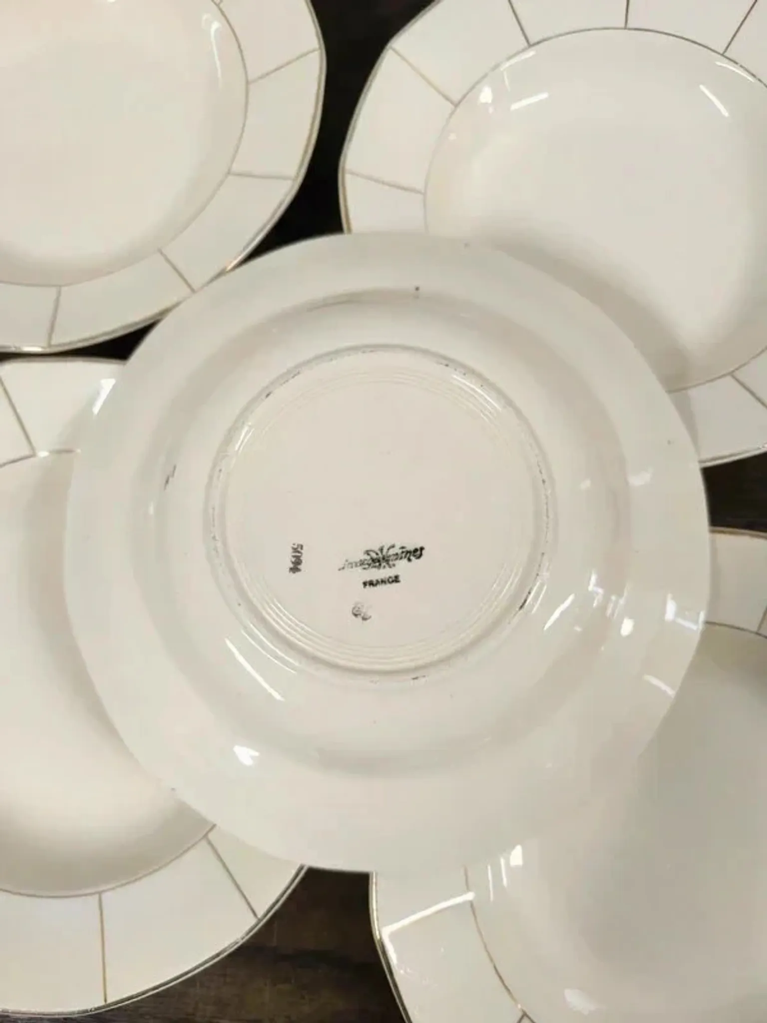 Set of 5 vintage Sarreguemines deep plates (Decor 5094) - Ø 23 cm