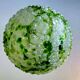 Giant green splatter bubble glass hanging lamp by Marinha Grande
