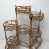Wicker rattan bamboo plant table