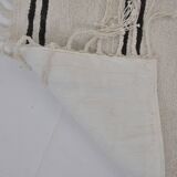 Vintage White Antique Hemp Kilim Runner sku3885