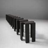 Black Stackable Stool by Bram Vanderbeke, Belgium