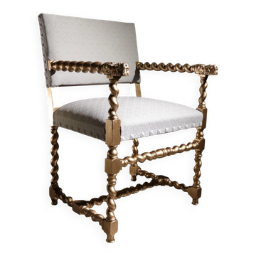 Gold and grey château armchair