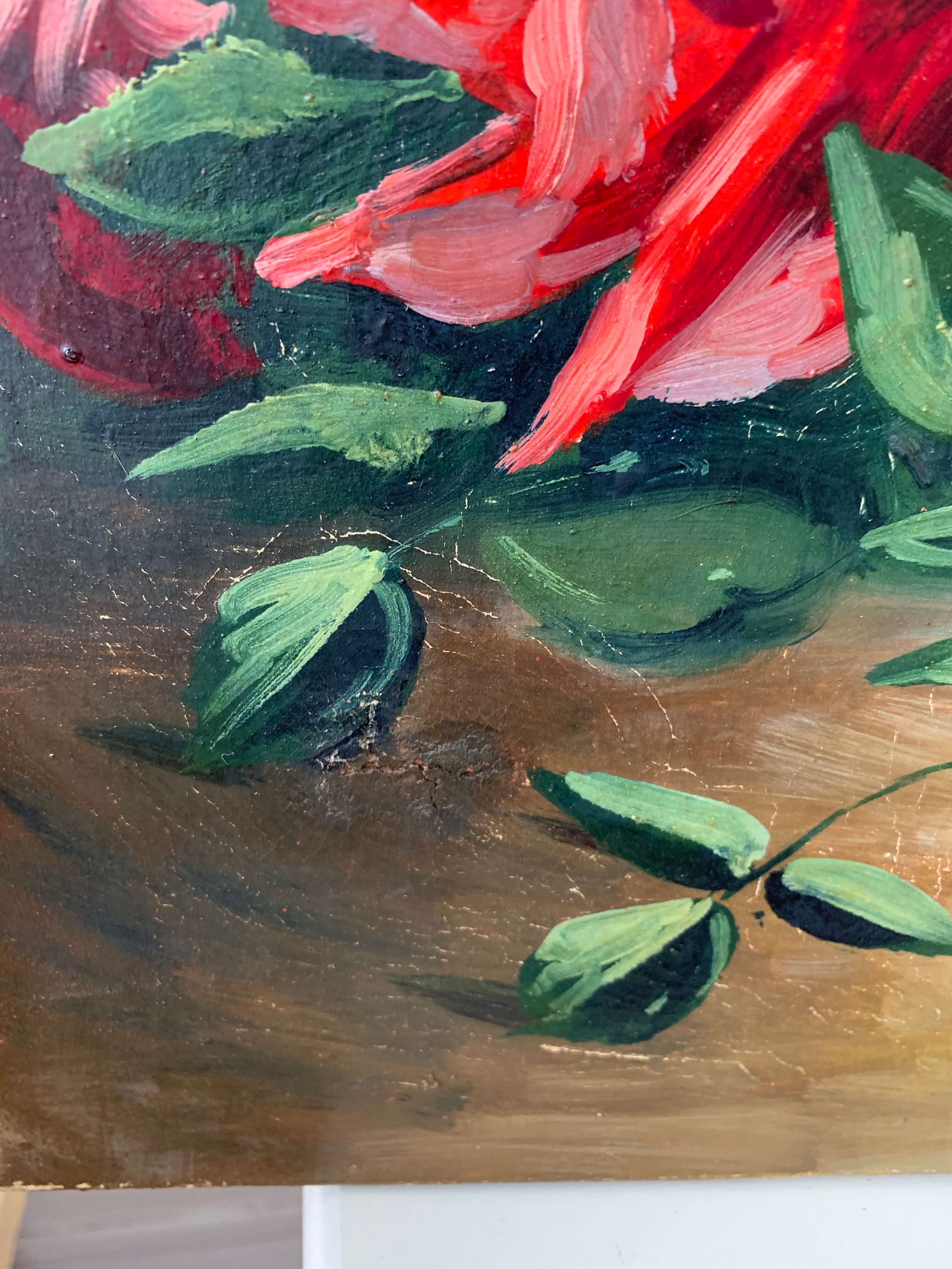 Ancienne peinture de roses