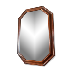 miroir hexagonal en bois - art