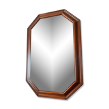 Hexagonal mirror in art deco wood