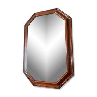 Miroir hexagonal en bois art déco