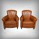 Pair of leather club armchairs
