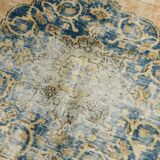 Vintage Mustard & Blue Oriental Pattern Rug, 157x254Cm