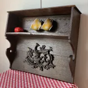 Antique wall shelf in solid oak and bronze - Rococo style XIX