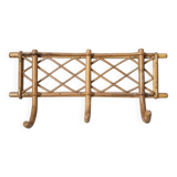 Vintage rattan wicker bamboo coat rack bohemian country decor