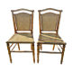 Duo de chaises en bois tourné style bambou