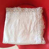 Large pillowcase. Handmade lace surround.