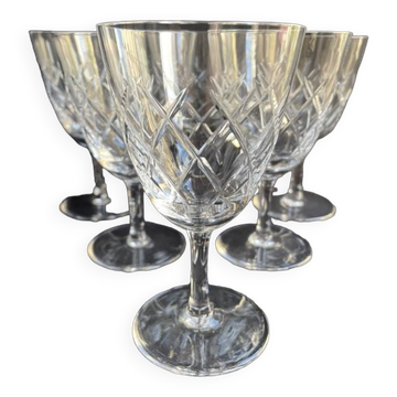 6 Verres à vin - Cristal taillé – Cristalleries Royales de Champagne