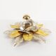 Wonderful gilded florentine flush mount lights, Italy 1970's