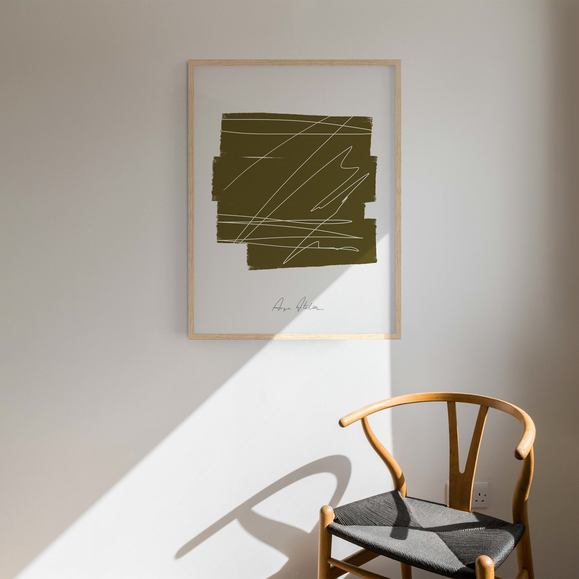 Framed abstract giclee art print 50x70cm