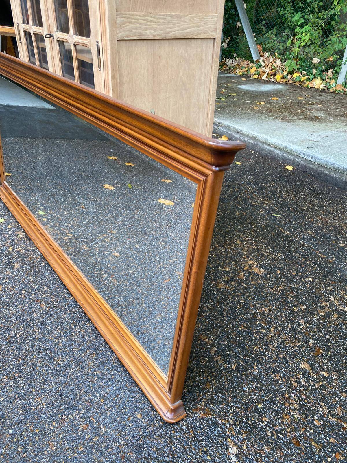 Louis Philippe style bistro/brasserie mirror in solid wood, 195x85