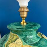 Pied de lampe ceramique made in Italy fleur jaune et vert