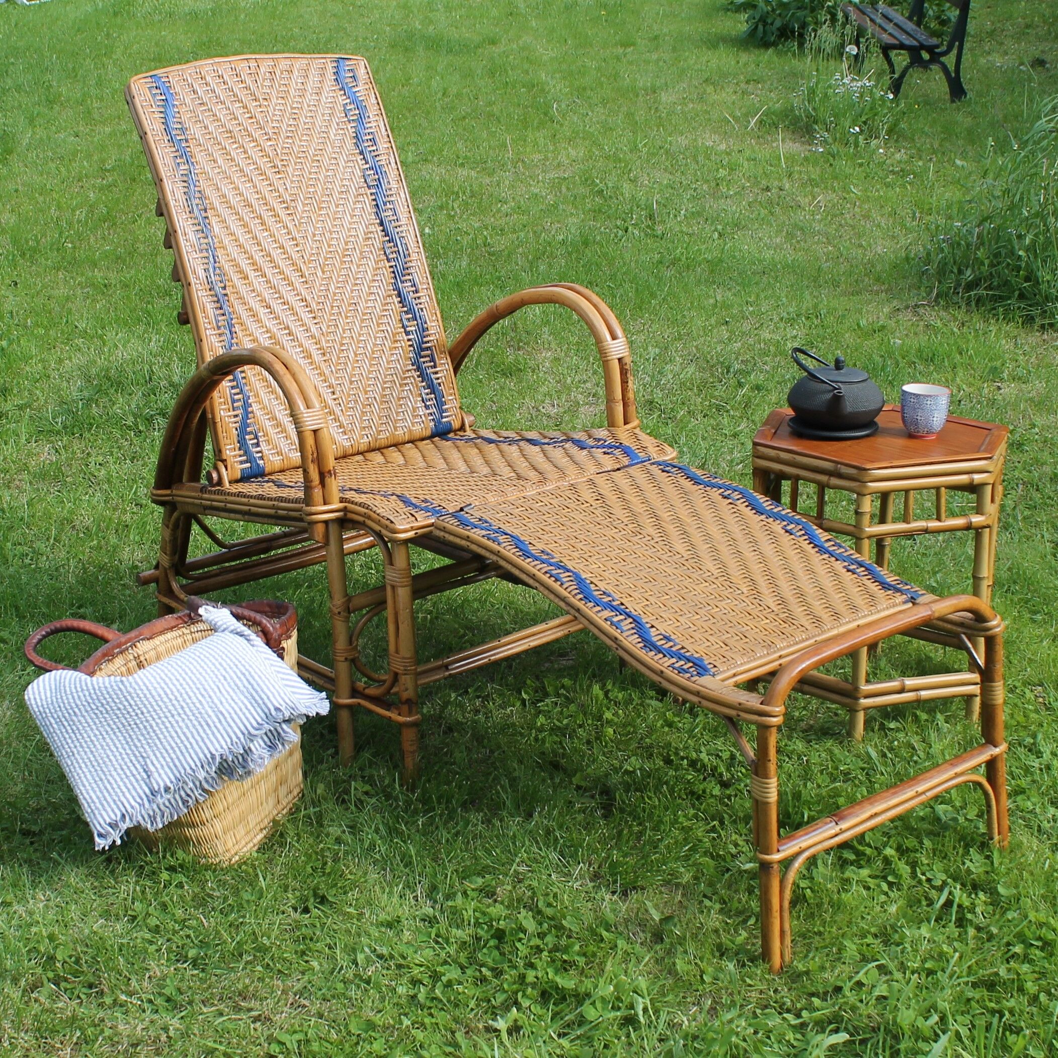 Vintage rotin transat