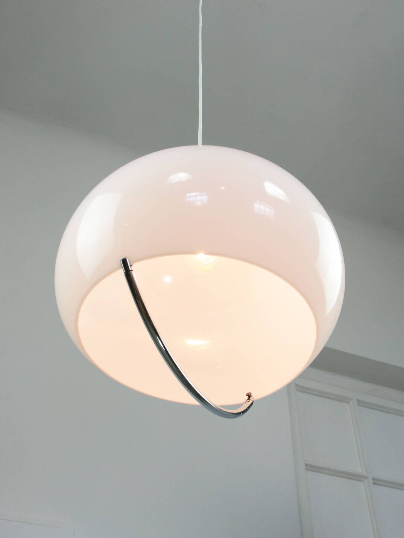 White Space Age Jolly Pendant Lamp from Guzzini, 60s