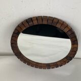 Teak rosewood Danish midcentury cube mirror, 1960s, 33 cm