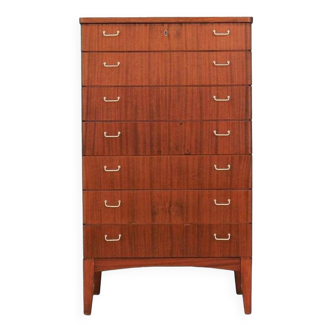 Mahogany chest of drawers, Scandinavian design, 1970s, production: Denmark