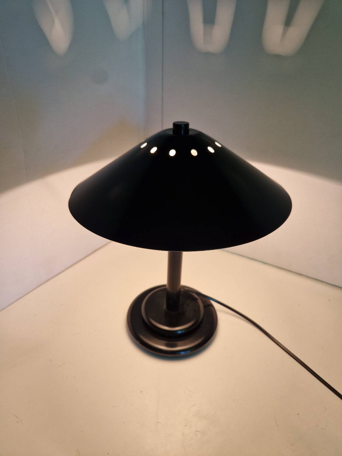 Lampe de bureau champignon Aluminor, années 80