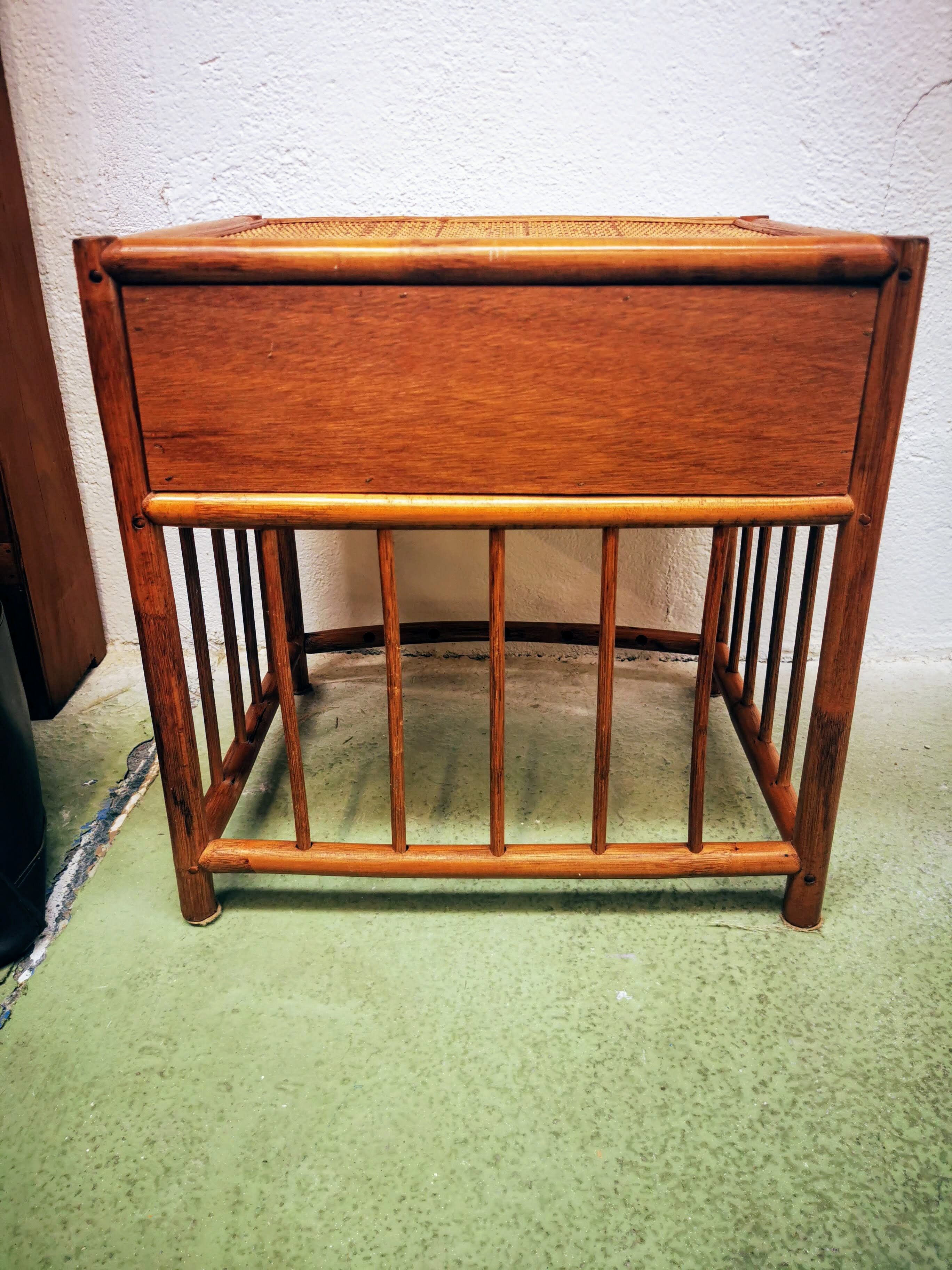 Vintage rattan bedside