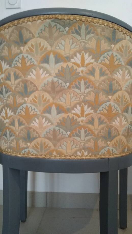 Pair of Rosello Art Deco barrel armchairs