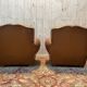 Pair of art deco leather club armchairs
