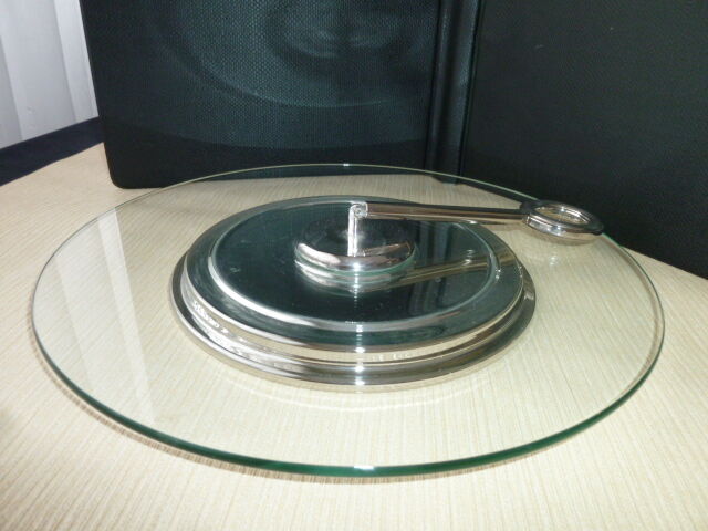 Glass and silver metal cheese platter