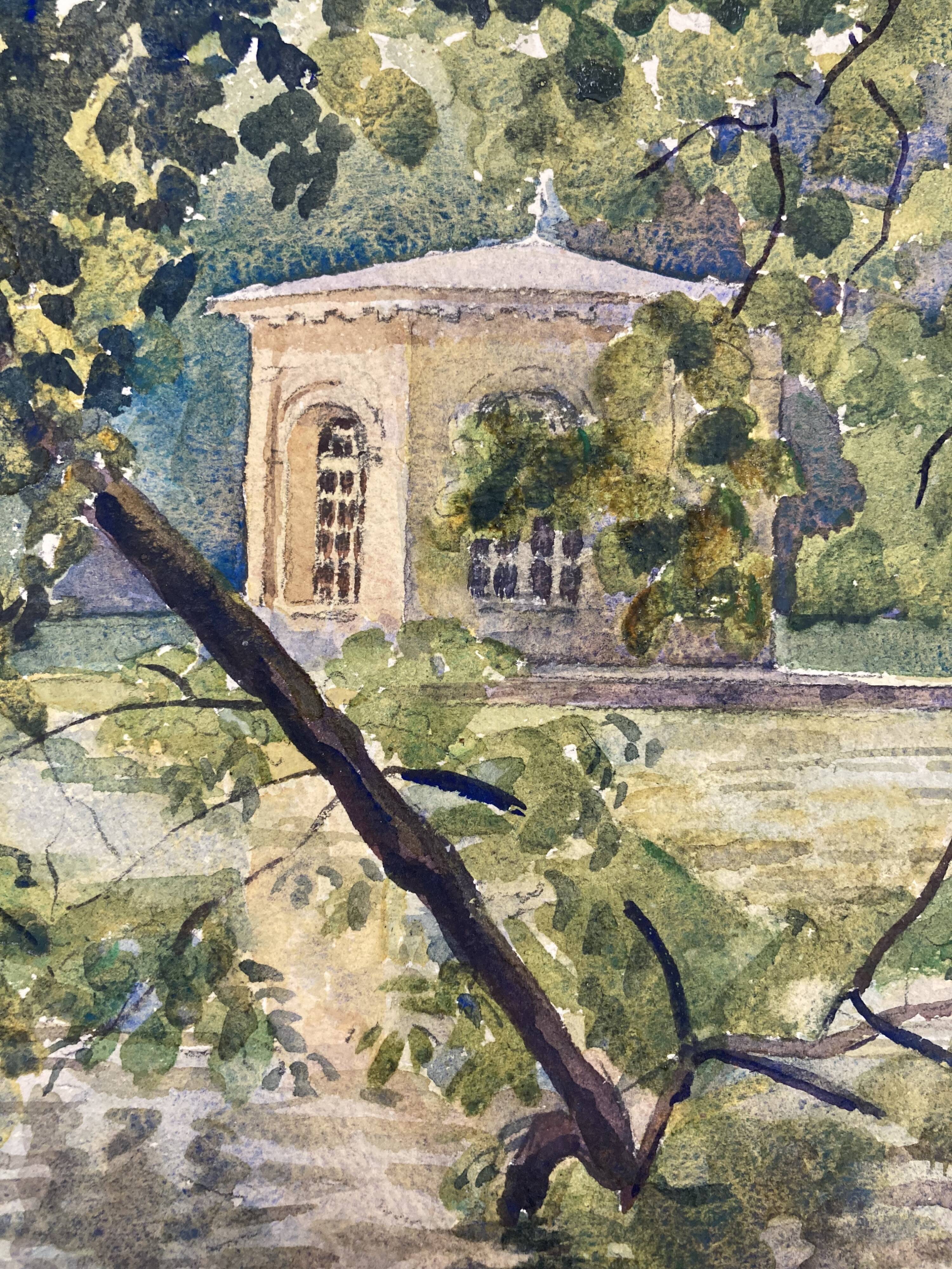 Vintage landscape watercolor