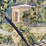 Aquarelle paysage vintage