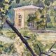 Vintage landscape watercolor