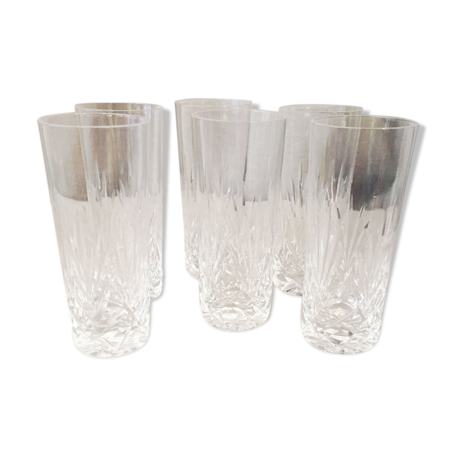 SUITE OF 6 CRYSTAL DIGESTIVE GLASSES SIZE