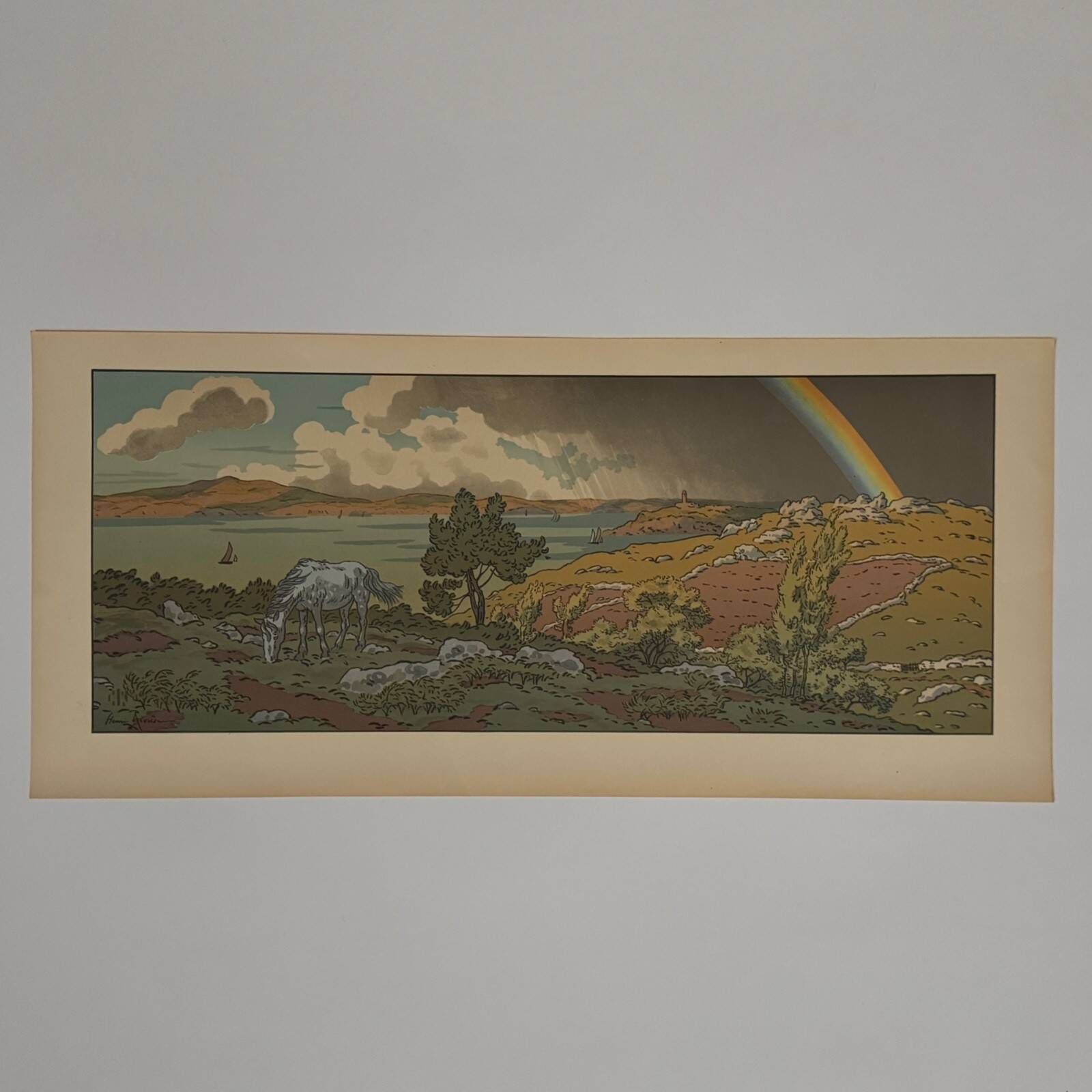 Lithograph by Henri Rivière The Fairyland of Hours - The Rainbow