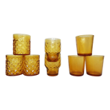8 amber glasses