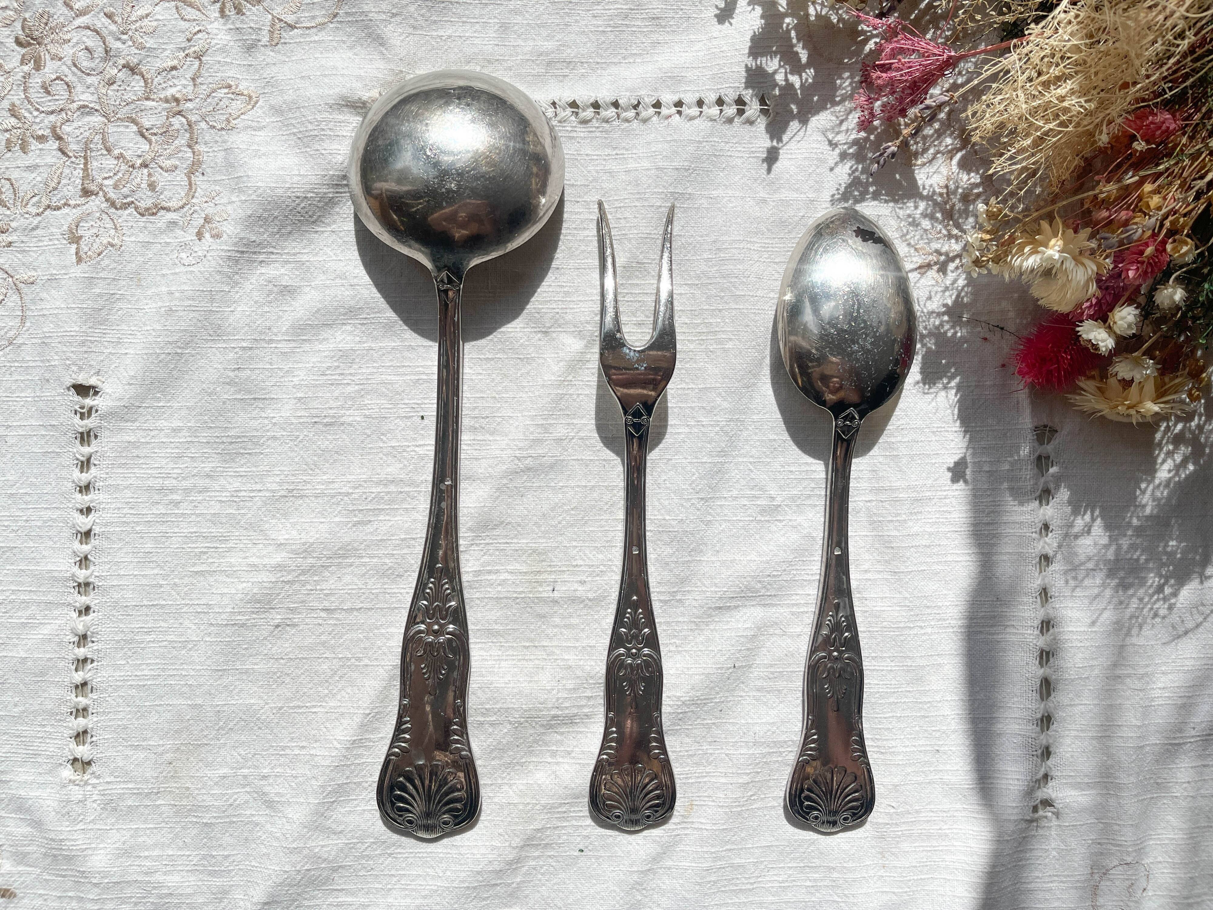 Vintage Rocaille style serving cutlery