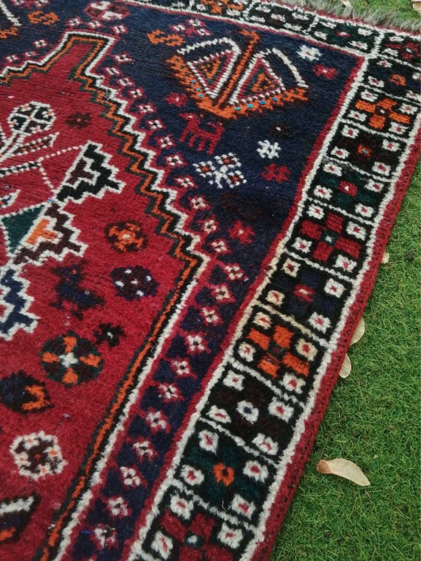 Handmade wool Persian carpet type Shiraz