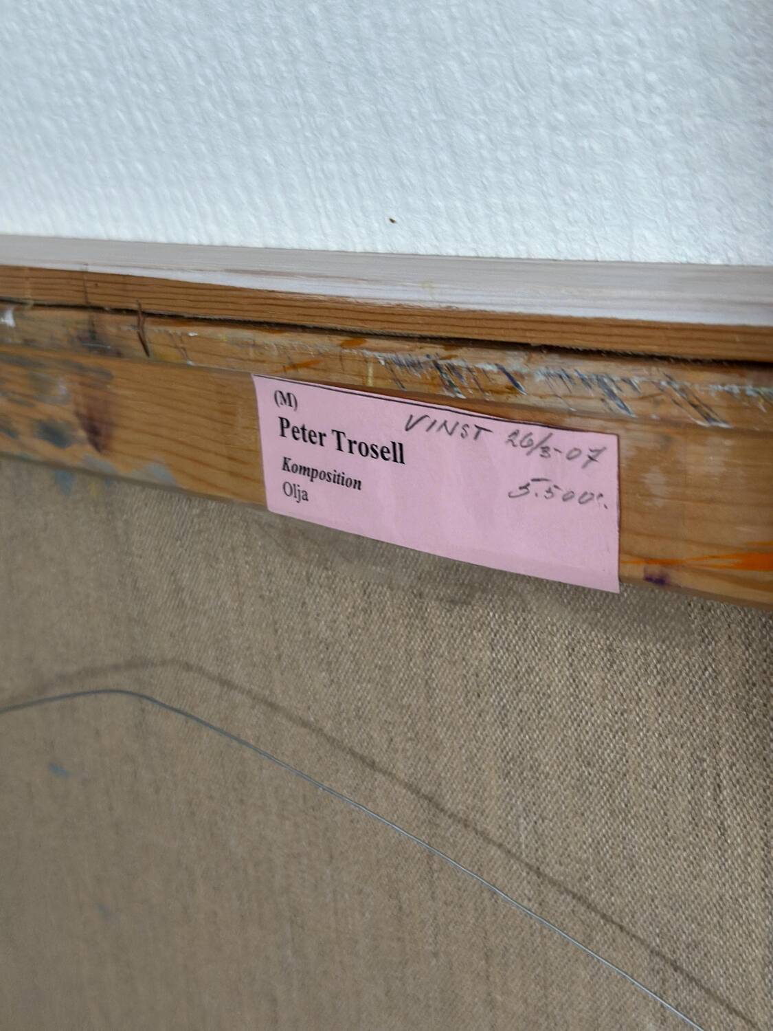 Swedish Oil on Canvas – “komposition” by Peter Trosell – 2006