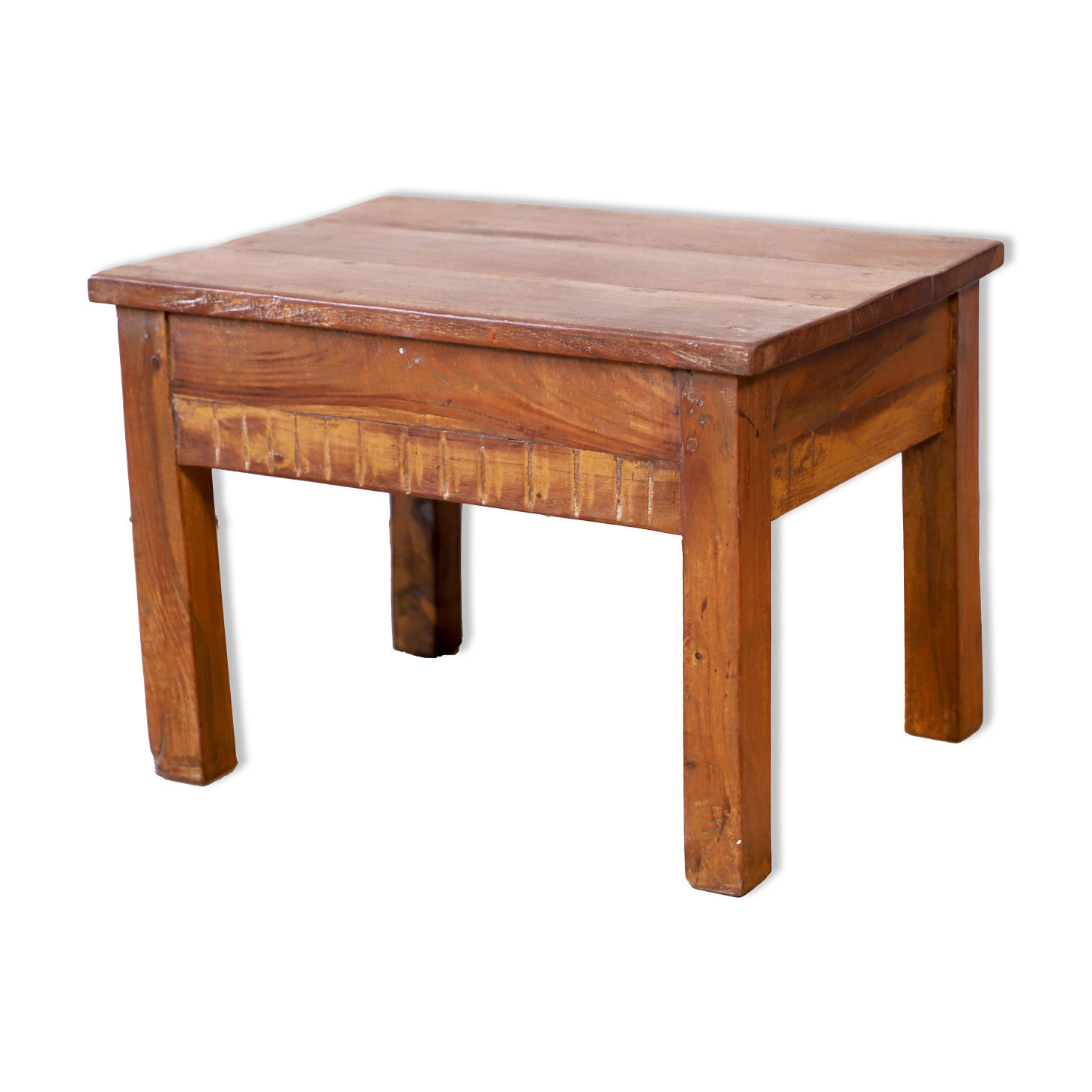 Bedside table side table in natural burmese teak