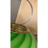 Contemporary Green and Milky-White Sphere Pendant in Murano Glass